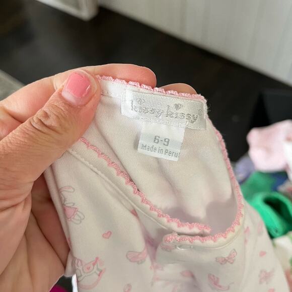 Kissy Kissy White Pink Footie 6-9 Months - Picture 5 of 6